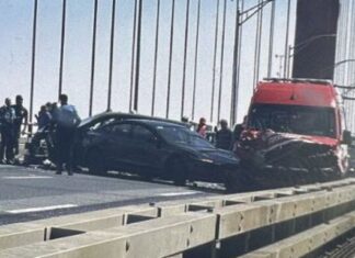 Acidente fecha Ponte 25 de Abril e provoca congestionamento de trânsito