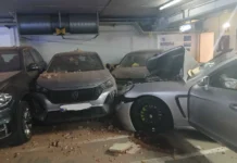 Porsche despista-se em parque de estacionamento de hotel em Cascais e provoca danos em três viaturas