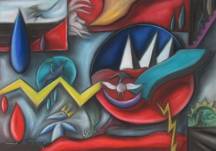 Luis Athouguia - Marcha no Tempo 50x70 2018